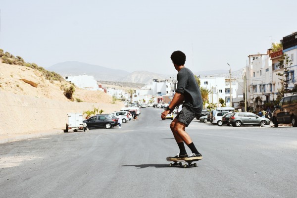 skating in Taghazout Village