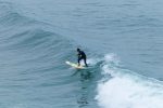 Surfer riding a wave in Morocco