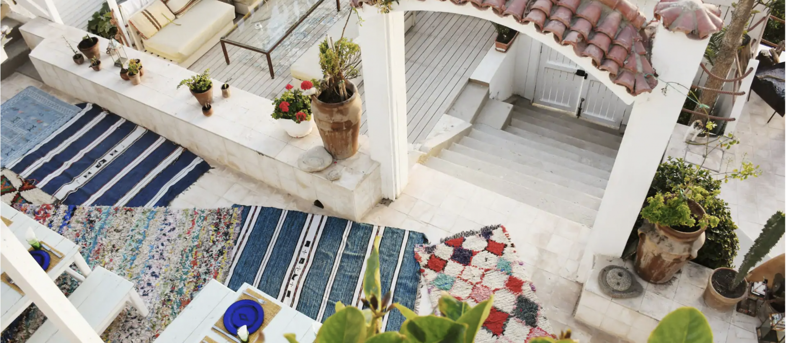 Taghazout Villa lower deck rugs
